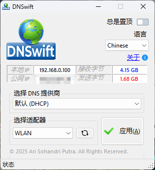 DNS切换工具DNSwift v1.1中文版-刀客资源网