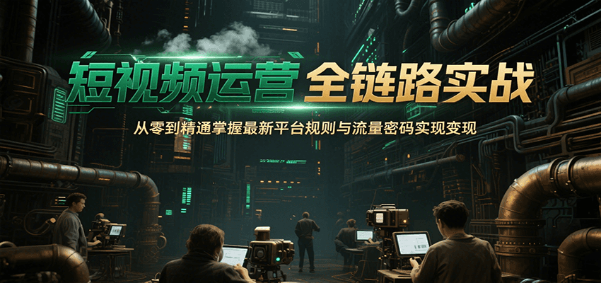 短视频运营全链路实战，从零到精通掌握最新平台规则与流量密码实现变现-刀客资源网