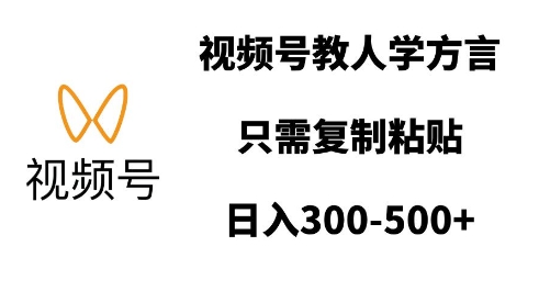 视频号教人学方言，只需复制粘贴，日入多张-刀客资源网