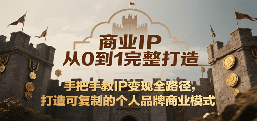 商业IP从0到1完整打造，手把手教IP变现全路径，打造可复制的个人品牌商业模式-刀客资源网