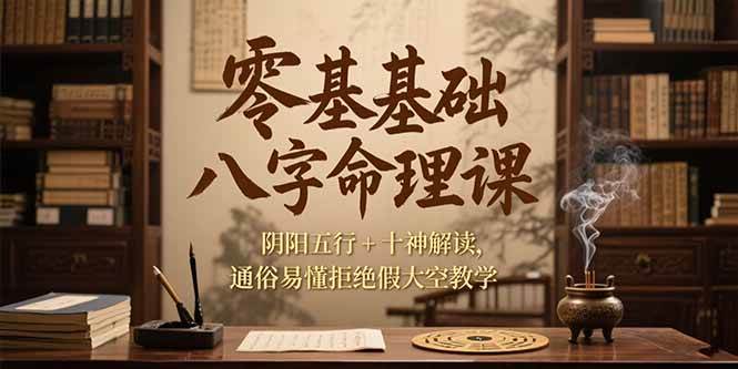 （15283期）零基础八字命理课，阴阳五行+十神解读，通俗易懂拒绝假大空教学-刀客资源网