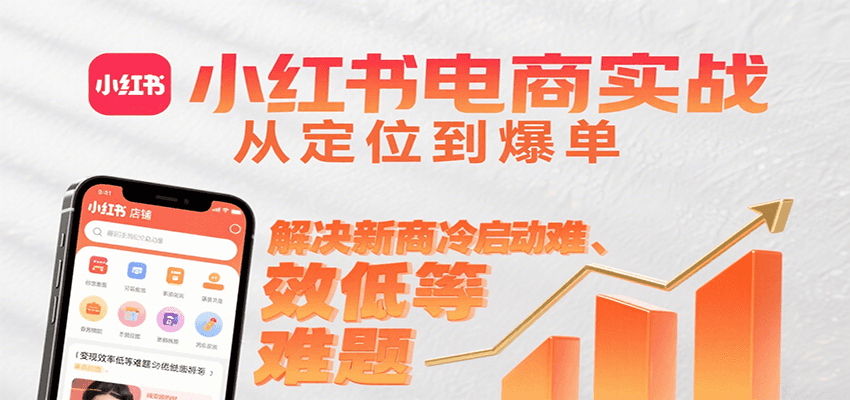 小红书电商实战，从定位到爆单解决新商冷启动难、变现效率低等难题-刀客资源网