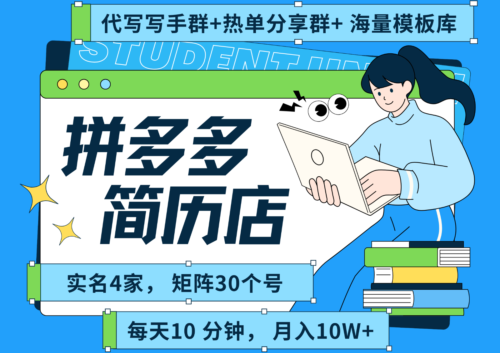 拼多多电商 拼多多 虚拟资料 简历 海报代写 全SOP流程 毫无保留分享（含后端资料）-刀客资源网