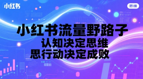 小红书流量野路子，认知决定思维，思维决定行动，行动决定成败-刀客资源网