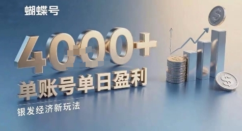 蝴蝶号银发经济新玩法，单账号单日盈利1k+适合小白操作简单-刀客资源网