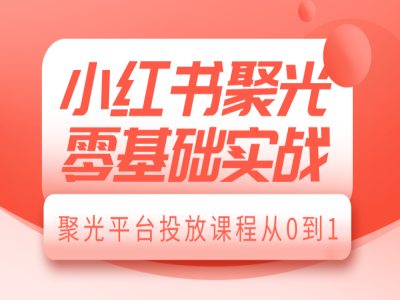 小红书聚光零基础实战，聚光平台投放课程从0到1-刀客资源网