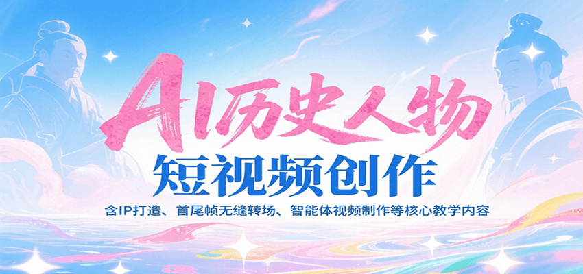 AI历史人物短视频创作，含IP打造、首尾帧无缝转场、智能体视频制作等核心教学内容-刀客资源网