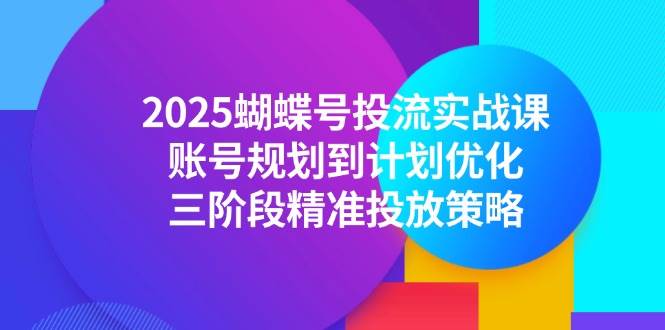 （14987期）2025蝴蝶号投流实战课，账号规划到计划优化，三阶段精准投放策略-刀客资源网