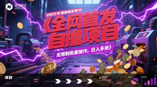 全网首发，2025年最新稳定暴力全自动自撸项目，无限制批量操作，日入多张【揭秘】-刀客资源网