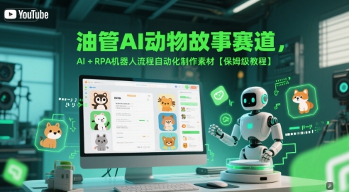 油管AI动物故事赛道，AI+RPA机器人流程自动化制作素材【保姆级教程】-刀客资源网