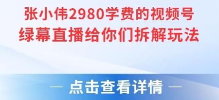 张小伟2980付费额视频号绿幕直播给你们拆解玩法-刀客资源网