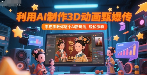 利用AI制作3D动画甄嬛传，流量爆了，手把手教你这个AI新玩法，轻松涨粉-刀客资源网