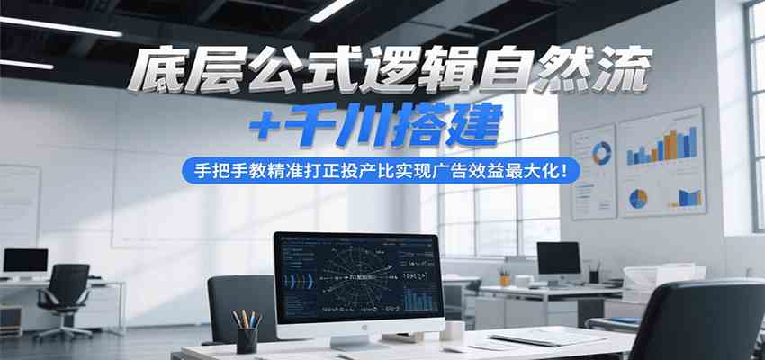 底层公式逻辑自然流+千川搭建，手把手教精准打正投产比实现广告效益最大化！-刀客资源网