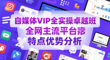 自媒体VIP全实操卓越班，全网主流平台特点优势分析-刀客资源网