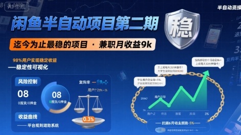 闲鱼半自动项目第二期，可能是迄今为止最稳的项目，兼职月收益9k-刀客资源网