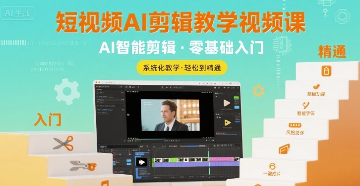 短视频AI剪辑教学视频课，入门到精通-刀客资源网