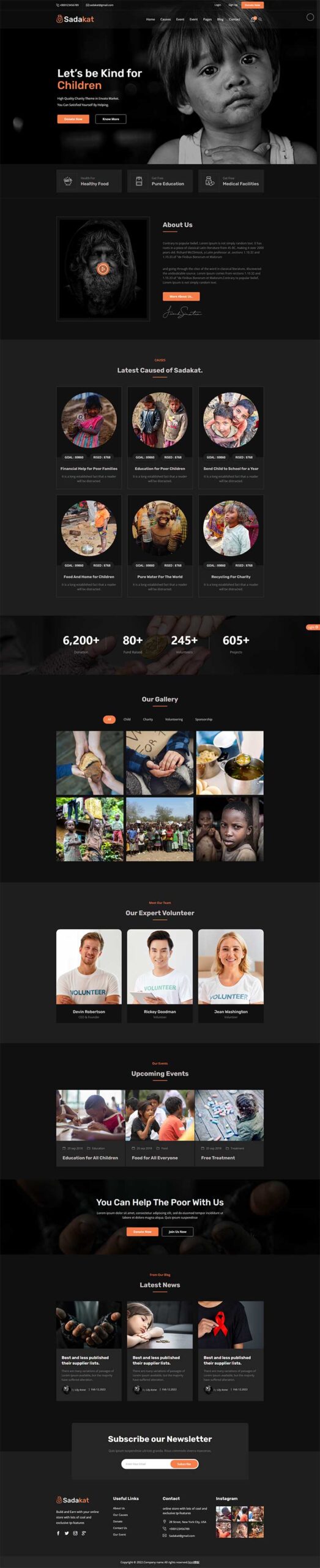 慈善公益机构捐赠捐款html5网页模板-刀客资源网