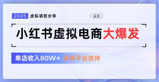 小红书虚拟店铺 蓝海项目 小白轻松一天3张+-刀客资源网