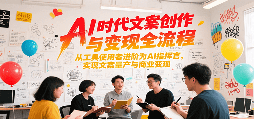 AI时代文案创作与变现全流程，从工具使用者进阶为AI指挥官，实现文案量产与商业变现-刀客资源网