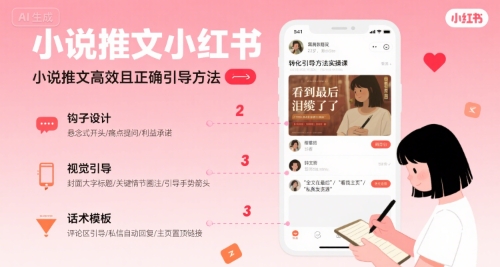 小说推文小红书高转化引导方法实操课，小说推文高效且正确引导方法-刀客资源网