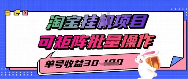淘宝挂G项目，单号30，可矩阵批量操作-刀客资源网