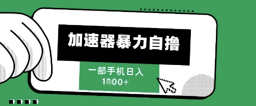 205新风口，加速器暴力自撸，单机日入1k+【揭秘】-刀客资源网