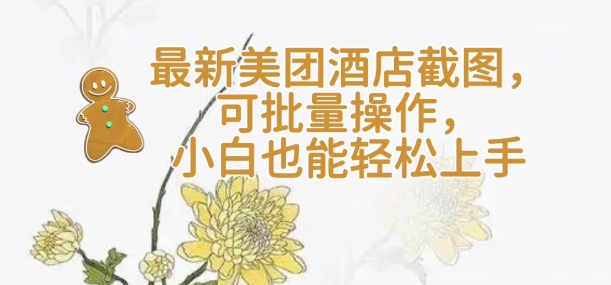 【轻云】最新美团酒店截图，可批量操作，小白也能轻松上手-刀客资源网