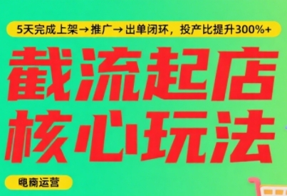 淘宝截流快速起店玩法，掌握暴力快速起店的流程，5天完成上架-推广-出单闭环-刀客资源网