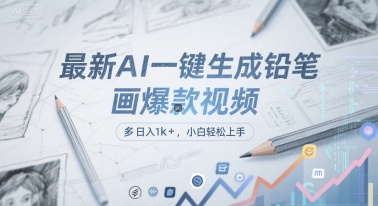 最新AI一键生成铅笔画爆款视频，多平台分发，日 入1k+，小白轻松上手【揭秘】-刀客资源网