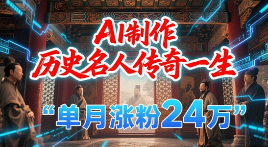 暴力起号！用AI制作历史名人传奇一生，单月涨粉24W，涨粉+变现赛道黑马来了-刀客资源网