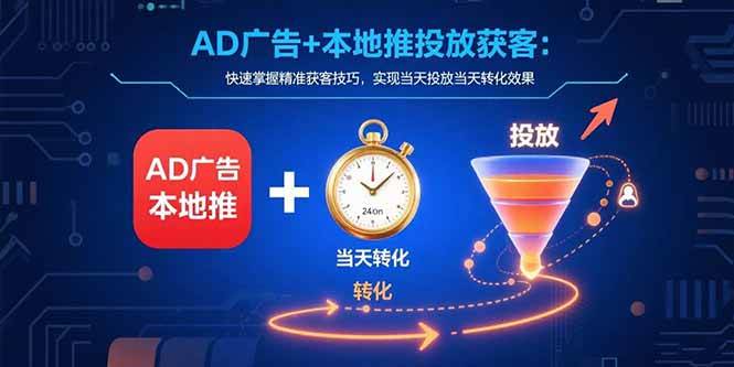 （15637期）AD广告+本地推投放获客：快速掌握精准获客技巧，实现当天投放当天转化效果-刀客资源网