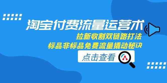 淘宝付费流量运营术，拉新收割双链路打法，标品非标品免费流量撬动秘诀-刀客资源网
