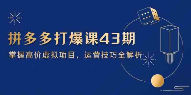 拼多多打爆课第 43 期，掌握高价虚拟项目，运营技巧全解析（15节）-刀客资源网