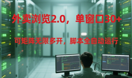 外卖浏览2.0，单窗口30+可矩阵无限多开，脚本全自动运行【揭秘】-刀客资源网