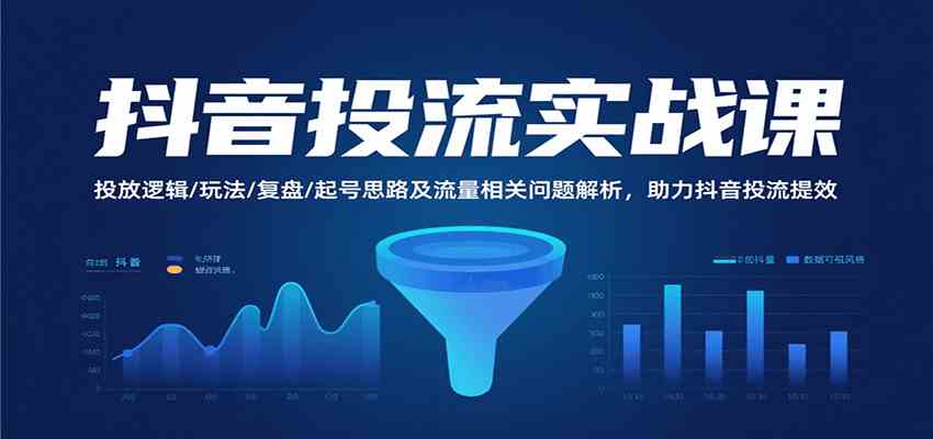 抖音投流实战课，投放逻辑/玩法/复盘/起号思路及流量相关问题解析，助力抖音投流提效-刀客资源网