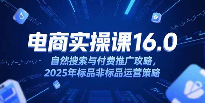 （15262期）淘宝电商运营课16.0，自然搜索与付费推广攻略，2025年标品非标品运营策略-刀客资源网