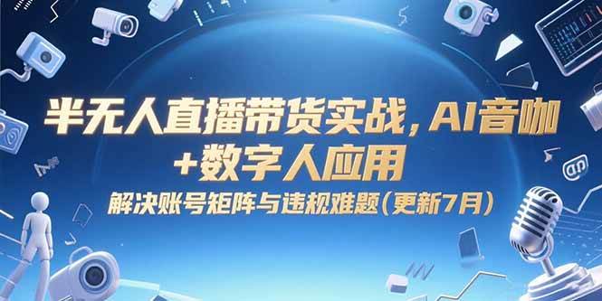 （15280期）半无人直播带货实战，AI音咖+数字人应用 解决账号矩阵与违规难题(更新7月)-刀客资源网
