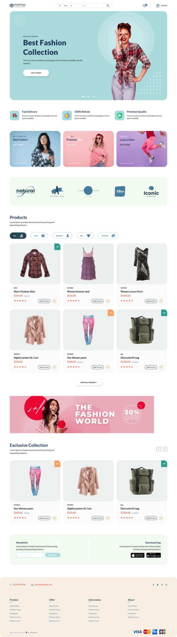 简洁好看服装外套商店html网站模板-刀客资源网