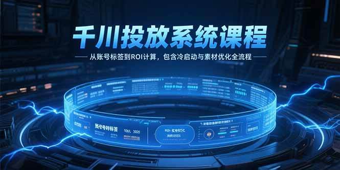 （15263期）千川投放系统课程，从账号标签到ROI计算，包含冷启动与素材优化全流程-刀客资源网