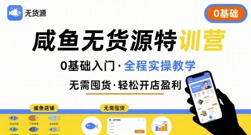 无货源特训营，0基础带你玩转咸鱼无货源-刀客资源网