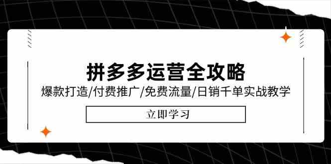 拼多多运营全攻略，爆款打造/付费推广/免费流量/日销千单实战教学/6月更新-刀客资源网