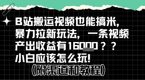b站掘金计划？搬运视频也能挣拉新的收益，小白应该怎么玩！-刀客资源网
