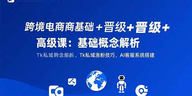 （15496期）跨境电商基础+晋级+高级课：基础概念解析,Tk私域涨粉技巧,AI客服系统搭建-刀客资源网