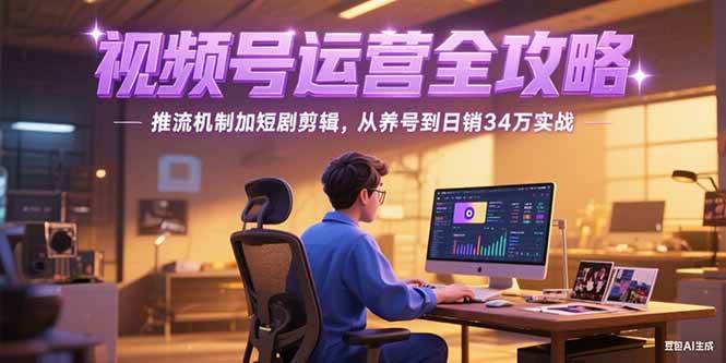 （15217期）2025视频号运营全攻略，推流机制加短剧剪辑，从养号到日销34万实战-刀客资源网