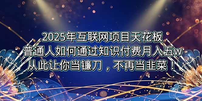 （15354期）2025年互联网项目天花板，普通人如何通过卖项目实现逆风翻盘，月入5W＋！-刀客资源网