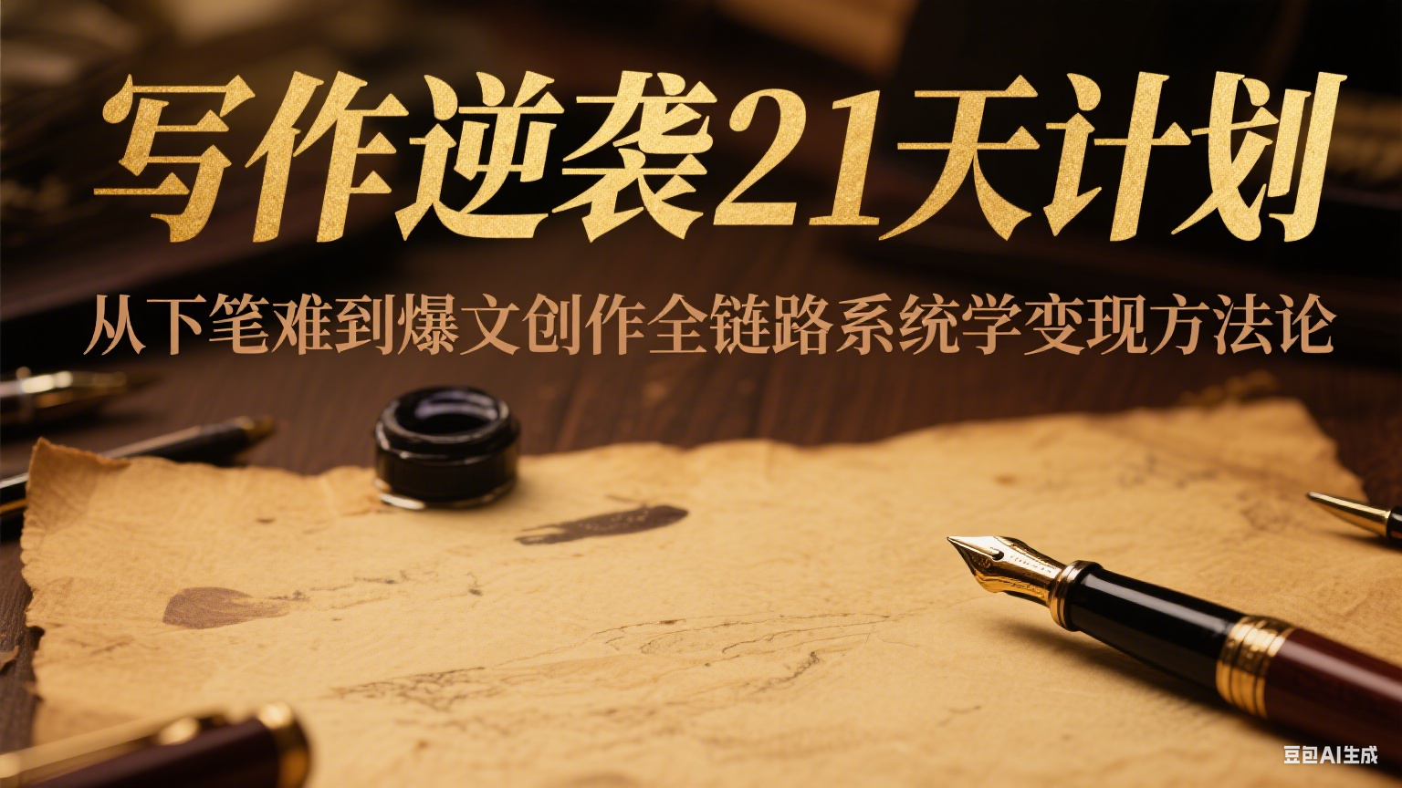 写作逆袭21天计划：从下笔难到爆文创作全链路系统学变现方法论-刀客资源网