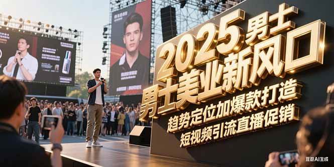 2025男士美业新风口，趋势定位加爆款打造，短视频引流直播促销-刀客资源网