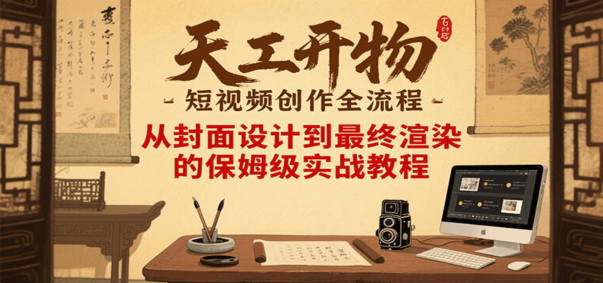 天工开物短视频创作全流程，从封面设计到最终渲染的保姆级实战教程-刀客资源网