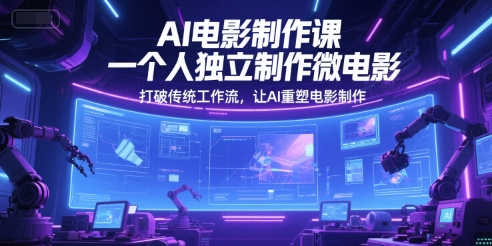 AI电影制作课，一个人独立制作微电影，打破传统工作流，让AI重塑电影制作-刀客资源网