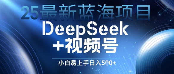 25最新蓝海项目DeepSeek+视频号，小白易上手日入几张-刀客资源网